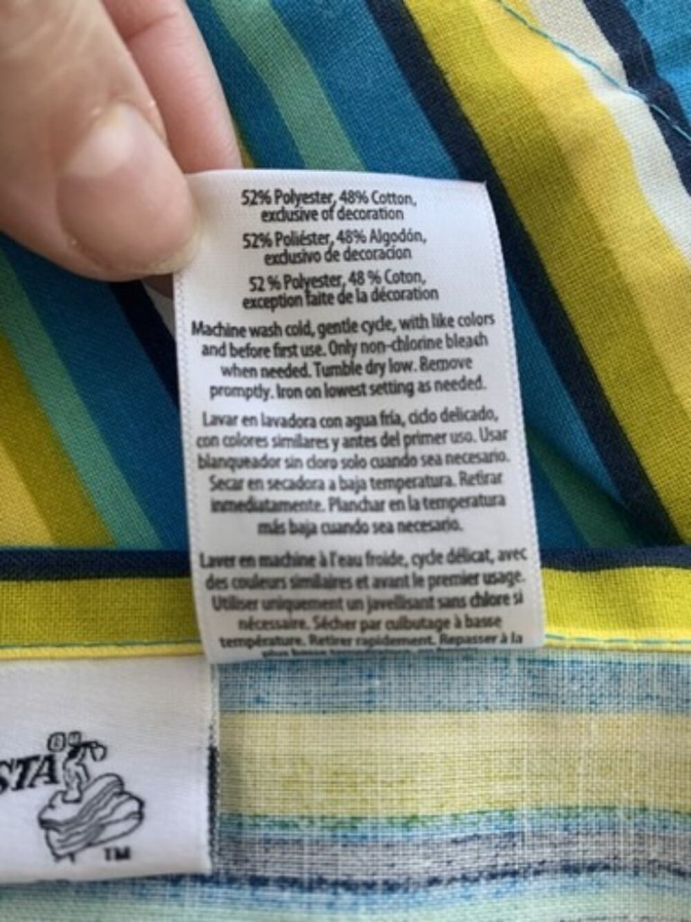 FiestaWare Apron Calypso Fashion Kitchen Utility Stripe Blue Yellow Fiesta NWOT - Picture 5 of 5